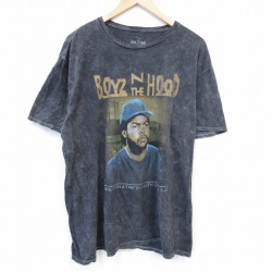 XL★古着 半袖 Tシャツ メンズ 映画 ボーイズンザフッド アイスキューブ 大きいサイズ コットン クルーネック 濃グレー他 タイダイ 【spe】 25jul29 中古