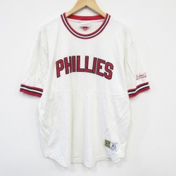 XL★古着 半袖 Tシャツ メンズ MLB フィラデルフィアフィリーズ コットン クルーネック 白 ホワイト メジャーリーグ ベースボール 野球 25jul29 中古