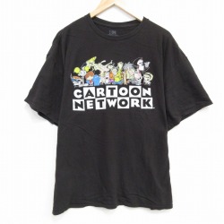 XL★古着 半袖 Tシャツ メンズ アニメ カートゥーンネットワーク ビリ&マンディ 大きいサイズ コットン クルーネック 黒 ブラック 【spe】 25jul30 中古