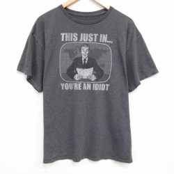 XL★古着 半袖 Tシャツ メンズ THIS クルーネック 濃グレー 霜降り 25jul30 中古
