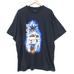 XL★古着 半袖 Tシャツ メンズ アニメ ドラゴンボール超 孫悟空 大きいサイズ コットン クルーネック 黒 ブラック 【spe】 25jul31 中古