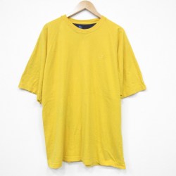 XL★古着 スターター STARTER 半袖 Tシャツ メンズ ワンポイントロゴ 大きいサイズ コットン クルーネック 黄 イエロー 25jul31 中古