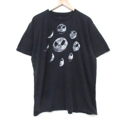 XL★古着 半袖 Tシャツ メンズ ディズニー DISNEY ナイトメアビフォアクリスマス大きいサイズ クルーネック 黒 ブラック 25jul31 中古