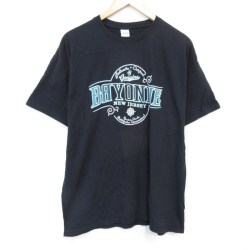 XL★古着 半袖 Tシャツ メンズ ニュージャージー コットン クルーネック 黒 ブラック 25aug02 中古