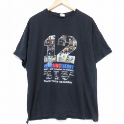 XL★古着 半袖 Tシャツ メンズ ドラマ ビッグバンセオリー コットン クルーネック 黒 ブラック 25aug04 中古