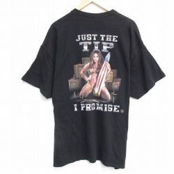 XL★古着 半袖 Tシャツ メンズ TIP 大きいサイズ クルーネック 黒 ブラック 25aug18 中古