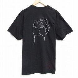 【50%OFF】XL★古着 半袖 Tシャツ メンズ ブラックライブズマター コットン クルーネック 黒 ブラック 25aug18 中古