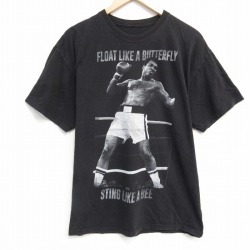 L★古着 半袖 Tシャツ メンズ モハメドアリ クルーネック 黒 ブラック 25aug18 中古