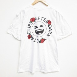 XL★古着 半袖 Tシャツ メンズ スマイル コットン クルーネック 白 ホワイト 25aug18 中古