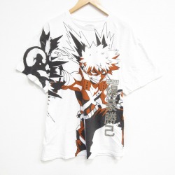XL★古着 半袖 Tシャツ メンズ アニメ 僕のヒーローアカデミア コットン クルーネック 白 ホワイト 25aug18 中古