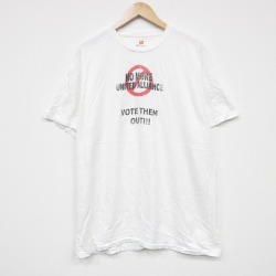XL★古着 ヘインズ Hanes 半袖 Tシャツ メンズ OUT コットン クルーネック 白 ホワイト 25aug21 中古