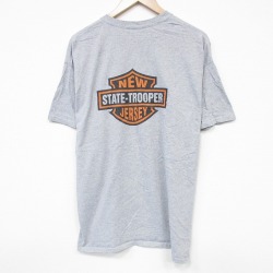 XL★古着 半袖 Tシャツ メンズ NEW 大きいサイズ クルーネック グレー 霜降り 25aug19 中古
