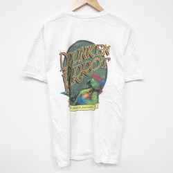 XL★古着 半袖 Tシャツ メンズ 鳥 コットン クルーネック 白 ホワイト 25aug19 中古
