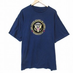 【50%OFF】ワシントンDC刺繍 半袖Tシャツ ネイビー XL | 古着