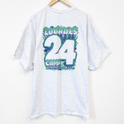 XL★古着 半袖 Tシャツ メンズ 24 キャンプ 大きいサイズ クルーネック 薄グレー 霜降り 25aug20 中古