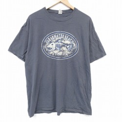 フルーツオブザルーム 半袖Tシャツ 魚 グレー XL | 古着