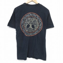 L★古着 半袖 Tシャツ メンズ コットン クルーネック 黒 ブラック 25aug22 中古