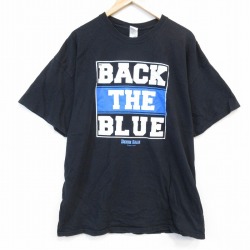 【20%OFF】XL★古着 半袖 Tシャツ メンズ BACK 大きいサイズ コットン クルーネック 黒 ブラック 25aug25 中古