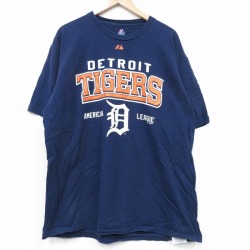 【50%OFF】マジェスティック 半袖Tシャツ MLBデトロイトタイガース ネイビー XL | 古着