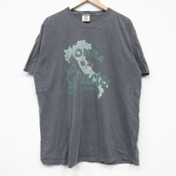 XL★古着 半袖 Tシャツ メンズ NONNA コットン クルーネック 濃グレー 25aug27 中古