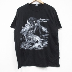 L★古着 半袖 Tシャツ メンズ スカイパイレーツ コットン クルーネック 黒 ブラック 25aug27 中古