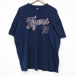 MLB デトロイトタイガース 半袖Tシャツ ネイビー XL | 古着