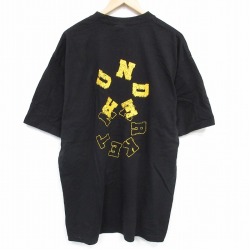 XL★古着 半袖 Tシャツ メンズ UNDER 大きいサイズ コットン クルーネック 黒 ブラック 25aug28 中古
