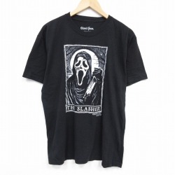 【20%OFF】XL★古着 半袖 Tシャツ メンズ ホラー映画 スクリーム クルーネック 黒 ブラック 25aug28 中古