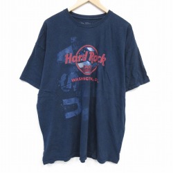 【50%OFF】XL★古着 半袖 Tシャツ メンズ ハードロックカフェ 大きいサイズ コットン クルーネック 黒 ブラック 25aug28 中古