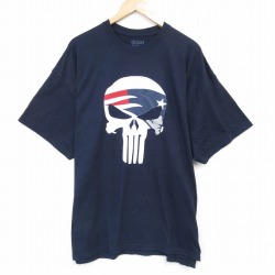 【50%OFF】パニッシャー 半袖Tシャツ ネイビー XL | 古着