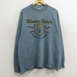 【50%OFF】XL★古着 SDI 長袖 ビンテージ Tシャツ メンズ 90年代 90s ウインタースポーツ コットン モックネック ハイネック USA製 緑系 グリーン 24mar02 中古