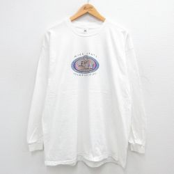 XL★古着 長袖 ビンテージ Tシャツ メンズ 90年代 90s ゴルフ チャンピオンシップ 大きいサイズ コットン クルーネック 白 ホワイト 【spe】 24aug21 中古