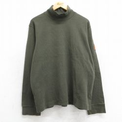 XL★古着 アバクロンビー Abercrombie&fitch 長袖 ビンテージ Tシャツ メンズ 90年代 90s コットン モックネック ハイネック 濃緑 グリーン 25feb14 中古