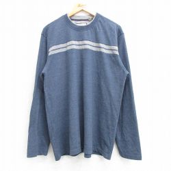 L★古着 G.H.BASS 長袖 ビンテージ Tシャツ メンズ 00年代 00s クルーネック 紺他 ネイビー 25mar07 中古