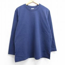 XL★古着 セントジョンズベイ 長袖 ビンテージ Tシャツ メンズ 00年代 00s ワンポイントロゴ コットン クルーネック 紺 ネイビー 25mar18 中古