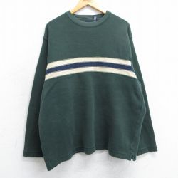 XL★古着 ギャップ GAP 長袖 ビンテージ Tシャツ メンズ 00年代 00s 大きいサイズ コットン クルーネック 緑他 グリーン 25mar18 中古