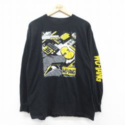 L★古着 長袖 ヒップホップ ラップ Tシャツ メンズ ウータンクラン クルーネック 黒 ブラック 25mar19 中古