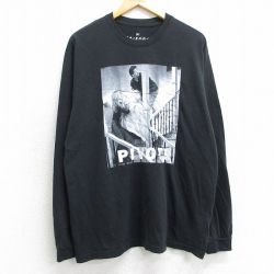 XL★古着 リップルジャンクション 長袖 Tシャツ メンズ ドラマ フレンズ クルーネック 黒 ブラック 25mar29 中古