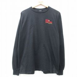 XL★古着 フルーツオブザルーム 長袖 ビンテージ Tシャツ メンズ 00年代 00s Argosy 大きいサイズ クルーネック 黒 ブラック 25mar31 中古