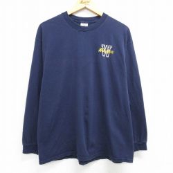 XL★古着 長袖 ビンテージ Tシャツ メンズ 00年代 00s Webster コットン クルーネック 紺 ネイビー 25apr02 中古