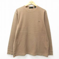 XL★古着 ティンバーランド 長袖 ビンテージ Tシャツ メンズ 00年代 00s ワンポイントロゴ 大きいサイズ コットン クルーネック 濃茶系 ブラウン 25apr11 中古