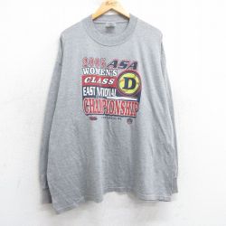 XL★古着 ジャージーズ 長袖 ビンテージ Tシャツ メンズ 00年代 00s ベースボール 野球 USA製 大きいサイズ クルーネック グレー 霜降り 25apr14 中古