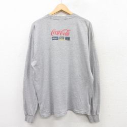 XL★古着 長袖 ビンテージ Tシャツ メンズ 00年代 00s NCAA コカコーラ 企業広告 大きいサイズ クルーネック グレー 霜降り 25apr17 中古