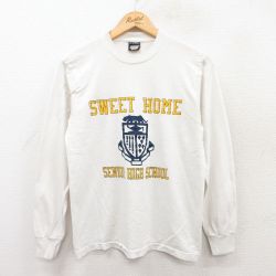 S★古着 スクリーンスターズ 長袖 ビンテージ Tシャツ メンズ 80年代 80s SWEET HOME クルーネック USA製 白 ホワイト 25apr17 中古