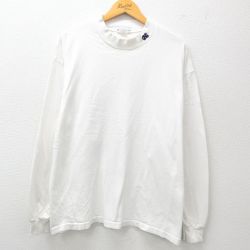 XL★古着 長袖 ビンテージ Tシャツ メンズ 00年代 00s CN 大きいサイズ コットン モックネック 白 ホワイト 25apr19 中古