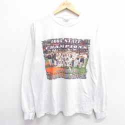 【50%OFF】L★古着 長袖 ビンテージ Tシャツ メンズ 00年代 00s RUGGED RAMS クルーネック USA製 薄グレー 25apr23 中古