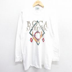 L★古着 長袖 ビンテージ Tシャツ メンズ 80年代 80s BOCA コットン モックネック ハイネック カナダ製 白 ホワイト 25apr23 中古