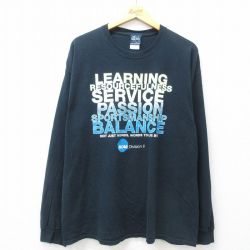 【50%OFF】XL★古着 長袖 ビンテージ Tシャツ メンズ 00年代 00s サービス バランス 大きいサイズ コットン クルーネック 黒 ブラック 25apr26 中古