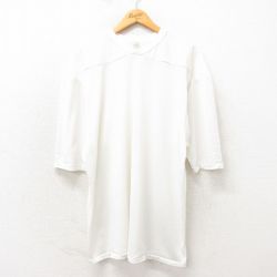 XL★古着 半袖 ビンテージ フットボール Tシャツ メンズ 80年代 80s 無地 大きいサイズ メッシュ地 Vネック 白 ホワイト ユニフォーム ゲームシャツ 25may02 中古