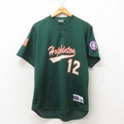 【50%OFF】XL★古着 マジェスティック 半袖 Tシャツ メンズ 90年代 90s Hopkinton 大きいサイズ メッシュ地 Vネック USA製 緑 グリーン 25may02 中古